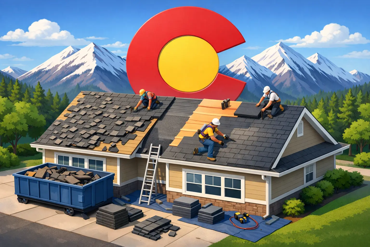 A Hail Damaged Roof Replacement Example in Colorado
